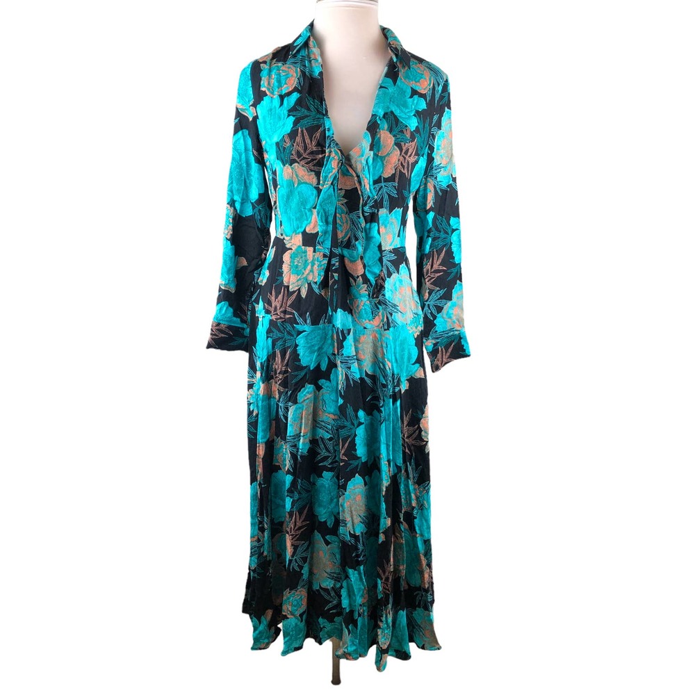 NWOT Soft Surroundings Rosalinda Floral Maxi Dress Women's Size Medium Long 56" - Picture 2 of 11